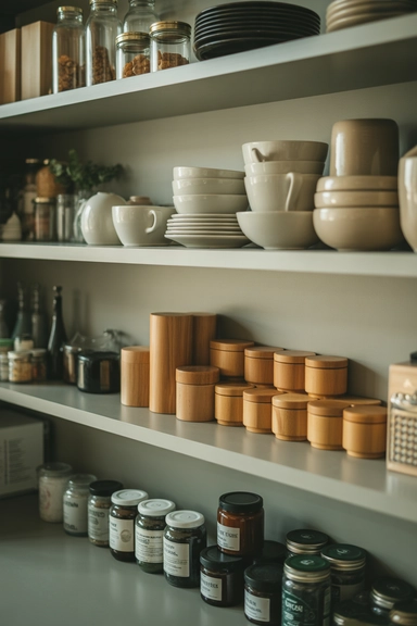 23 Kitchen Shelving Organization Ideas That Reduce Clutter 9 Color Grouping That Creates Visual Calm