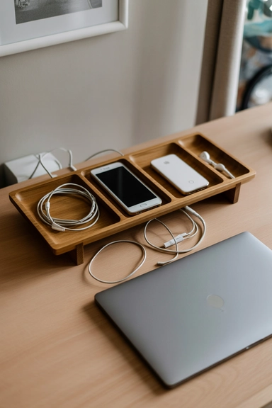 Desktop Charging Trays That Keep Work Surfaces Clear