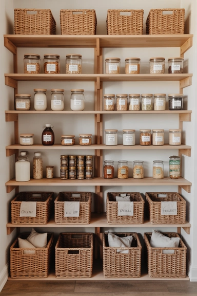 Farmhouse-Style Shelving That Keeps Small Pantries Warm and Practical