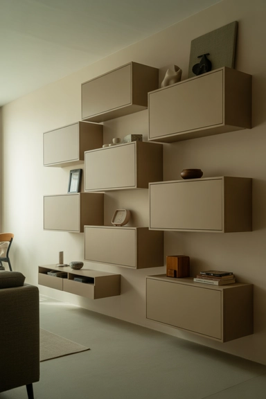 Floating EKET Cabinets That Build Vertical Storage