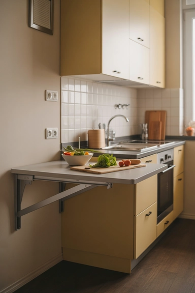 Fold-Down Wall Surfaces That Expand When Needed