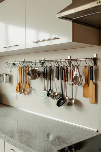 Store Utensils Without Drawers Using Wall Storage