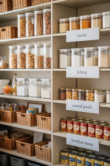 Pantry Zones That Keep Food Categories Predictable