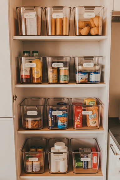 Use Clear Bins to Create Flexible Storage Zones