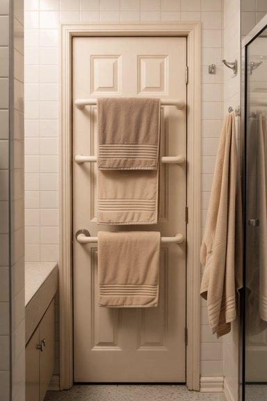 21 Small Bathroom Storage Ideas for Tiny Spaces That Work 10 Over-the-Door Towel Racks
