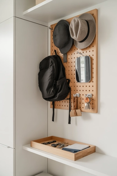 21 Pegboard Organization Ideas That Actually Work 10 Entryway or Mudroom Organizer for Tight Interior