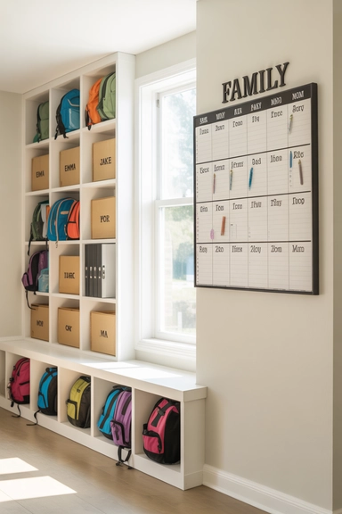 22 Family Command Center Ideas That Organize Daily Life 10 Homework and Study Drop Station