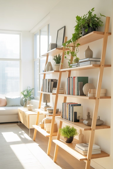 23 Chic Home Organization Ideas For Stylish Homes 10 Multi-Functional Ladder Shelves for Stylish Storage