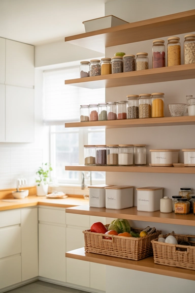 Open Corner Pantry Shelving for Easy Access