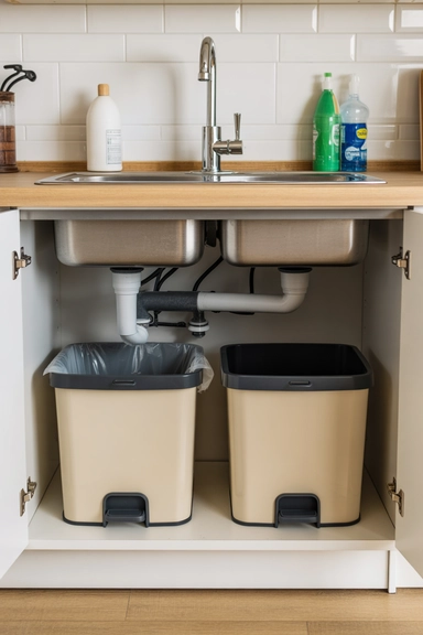 Trash and Recycling Storage Under the Sink