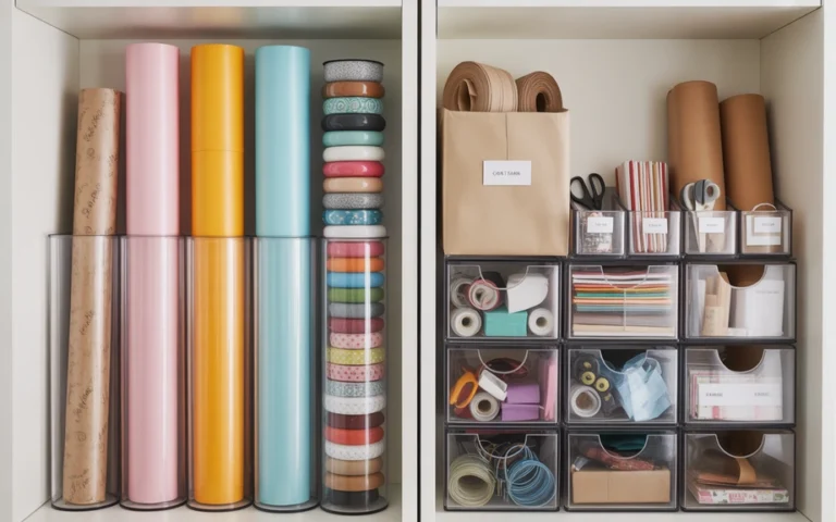 Gift Wrap Storage Ideas
