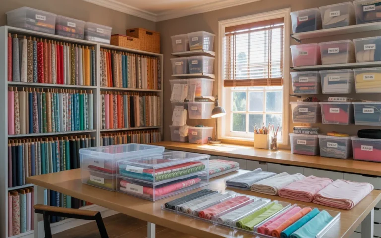 Sewing Room Fabric Storage Ideas