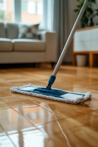 Damp Mop Hardwood Floors Instead of Wet Mopping