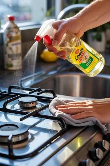 Lemon Oil Cuts Through Grease on Stovetops