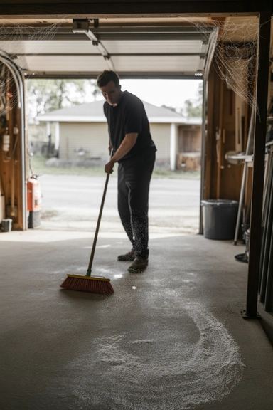 15 Garage Cleaning Hacks to Clean and Organize Fast 3 Sweep from Back to Front and Top to Bottom