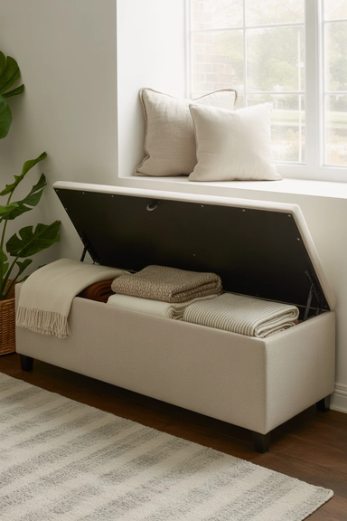 Store Blankets in a Storage Bench