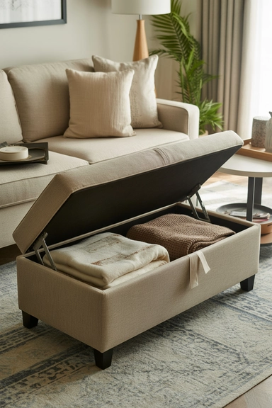 Use a Blanket Storage Ottoman