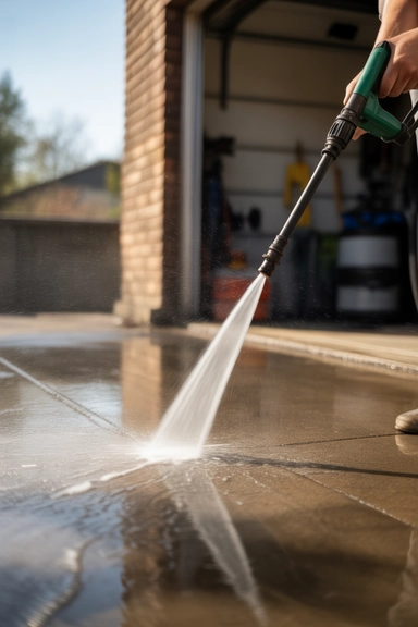 15 Garage Cleaning Hacks to Clean and Organize Fast 7 A Pressure Washer Finishes the Floor in Half the Time