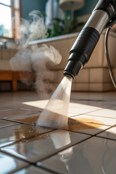 Steam Cleaning Penetrates Porous Grout Without Chemicals