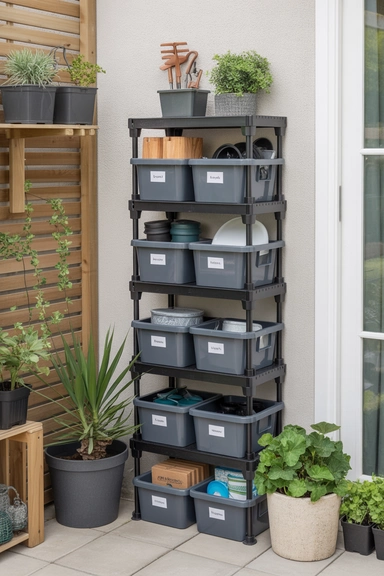 Use Stackable Outdoor Storage Bins