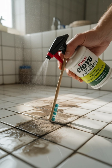 Clove Oil Kills Mold Spores on Bathroom Grout