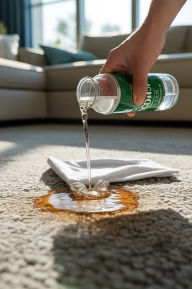 Club Soda Removes Fresh Carpet Spills Instantly
