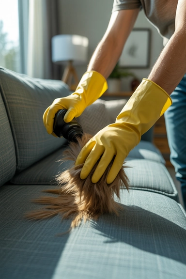 Rubber Gloves Collect Pet Hair Faster Than Any Tool