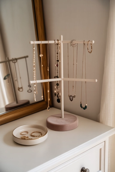 23 Bedroom Dresser Organization Ideas for a Clutter-Free Room 8 Create a Jewelry Display Zone That Prevents Tangling