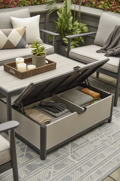  Store Items Inside a Patio Storage Table