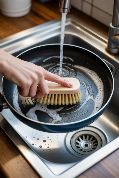 Dollar Tree Scrub Brushes Tackle Pots Without Scratching