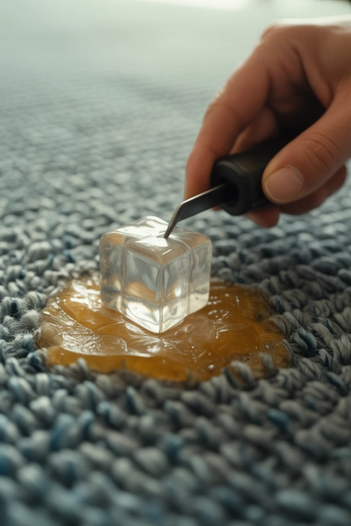 Ice Cubes Remove Chewing Gum from Carpet