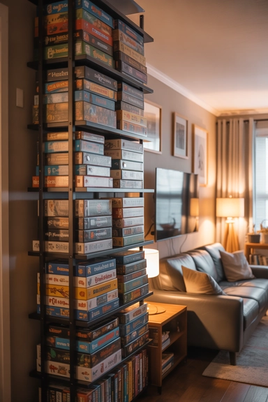Vertical Shelf Board Game Storage
