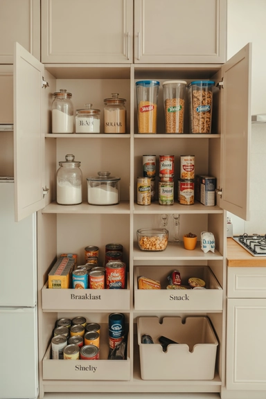 Create Cabinet Zones That Function Like a Built-In Pantry