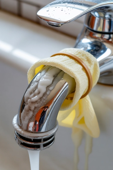 15 Limescale Cleaning Hacks to Remove Buildup Fast 2 White Vinegar Wrapped Around Taps Actually Works