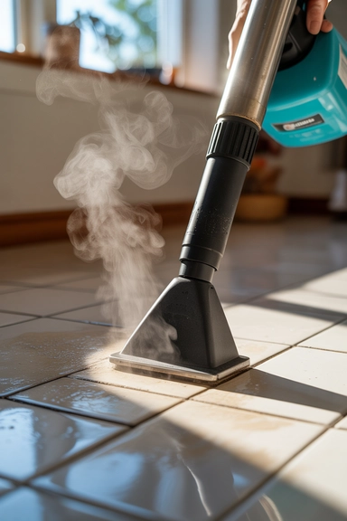 Steam Cleaning Sanitizes Tile and Grout Without Chemicals
