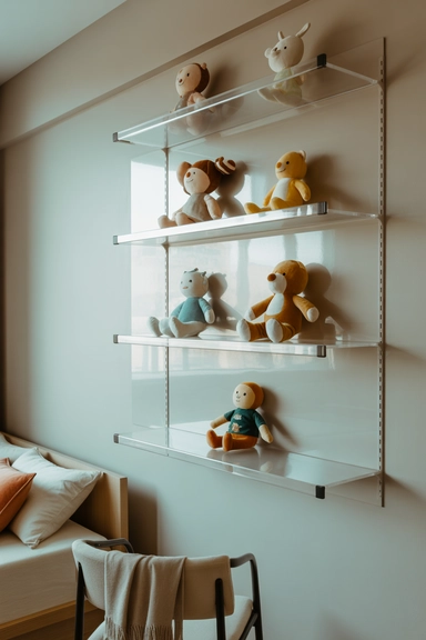 Clear Acrylic Wall Shelves for Featured Favorites