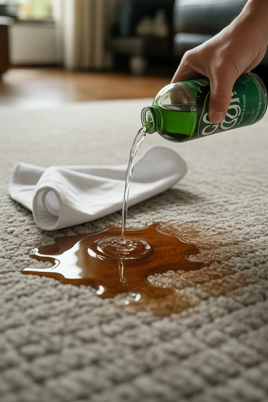 Non Toxic Cleaning Hacks for a Safer Home 10 Club Soda on Fresh Carpet Spills