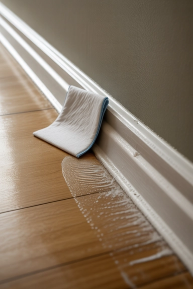 15 Living Room Cleaning Hacks for a Tidier Space 11 Dryer Sheet on Skirting Boards Repels Dust
