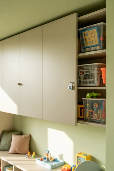 Locked Cabinet for High-Excitement Toys