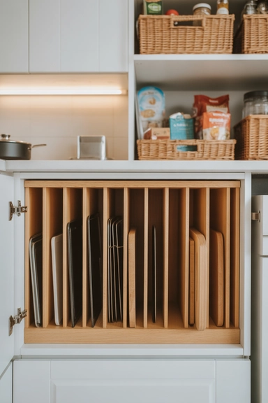 Use Vertical Dividers for Baking Sheets and Trays