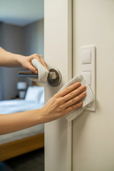 Wipe Light Switches and Door Handles