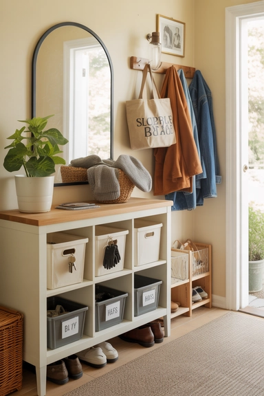 Entryway Storage Bins for Everyday Items