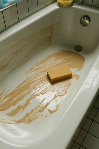 Hydrogen Peroxide and Baking Soda Paste for Deep Bathtub Stains