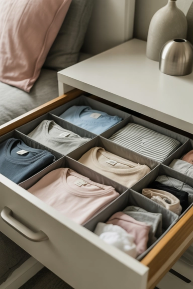 Clothes Drawer Divider Layout for Tidy Dressers