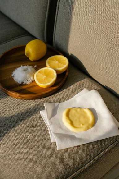 Salt and Lemon for Stubborn Microfiber Stains