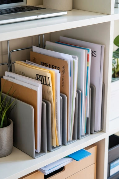 Use Magazine Holders for Vertical Paper Storage