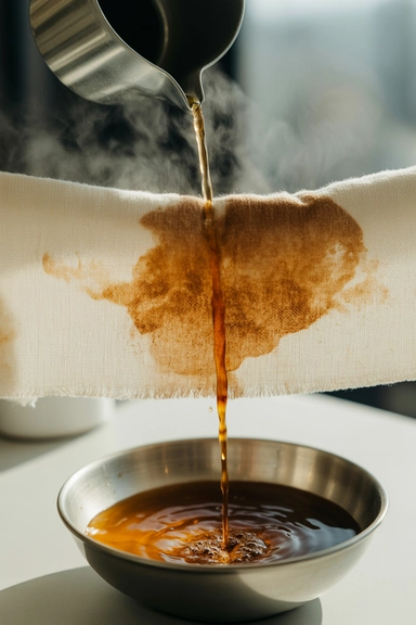 Boiling Water Through Coffee and Tea Stains