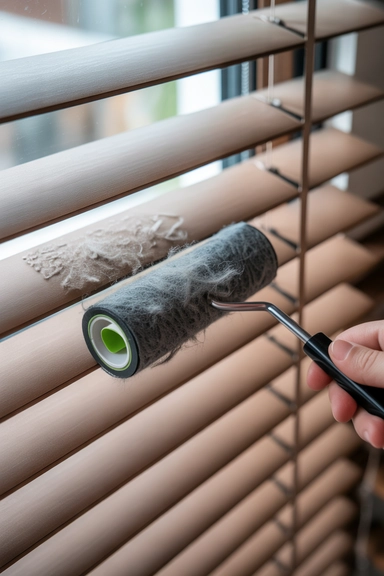 Clean Fabric Blinds with a Lint Roller