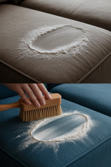 15 Living Room Cleaning Hacks for a Tidier Space 13 Cornstarch on Greasy Fabric Stains