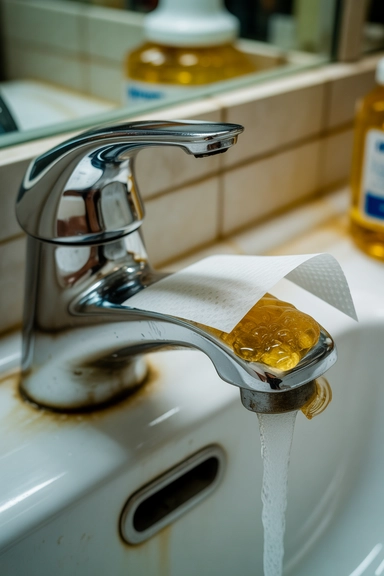 Hard Water Stains on Faucets